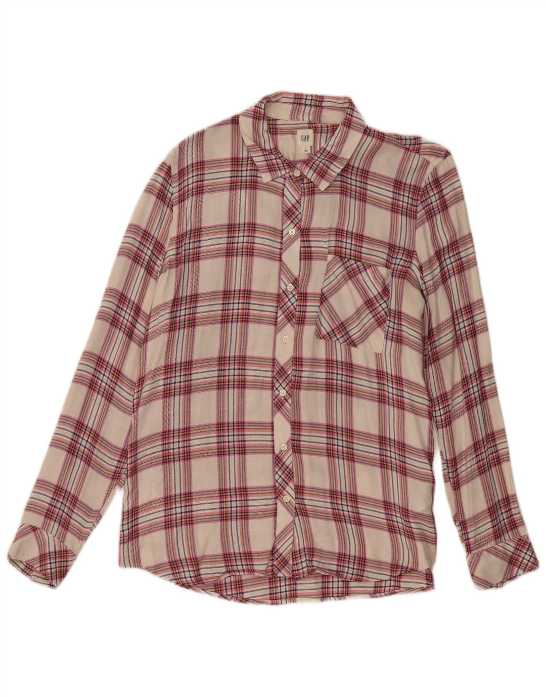 GAP Flanellhemd für Damen, UK 16, groß, beige, kariert, Viskose