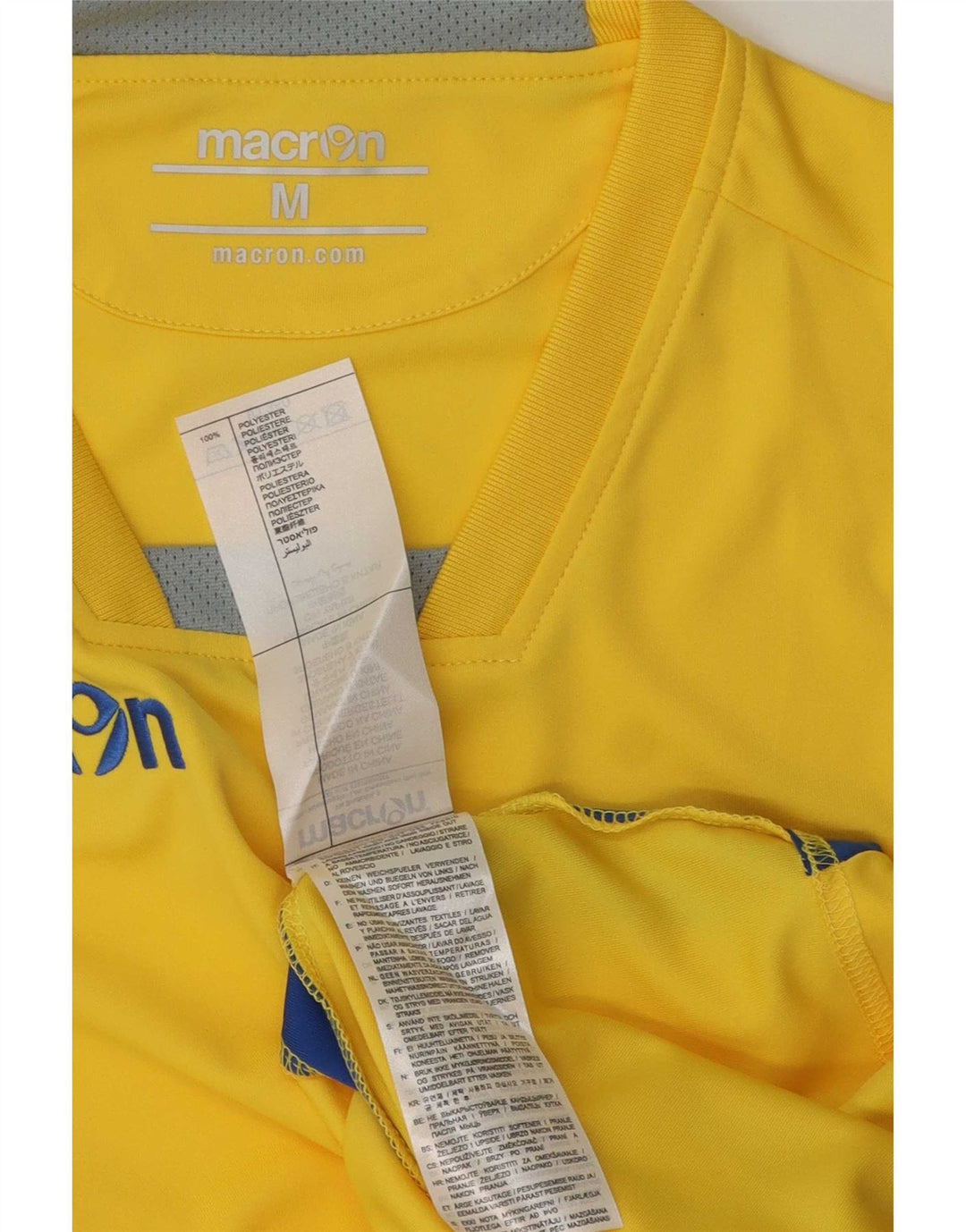 Ανδρικό γραφικό μπλουζάκι Macron Top Medium Yellow Colorblock Πολυεστέρας