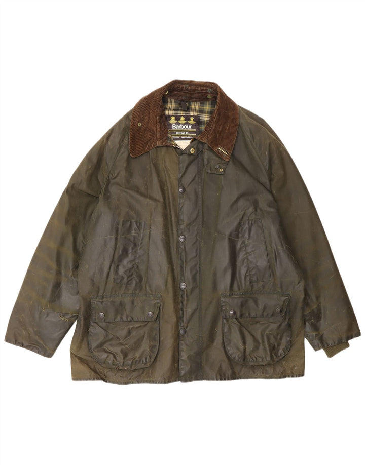 Barbour Mens Bedale Waxed Cotton Jacket UK 46 XL Khaki