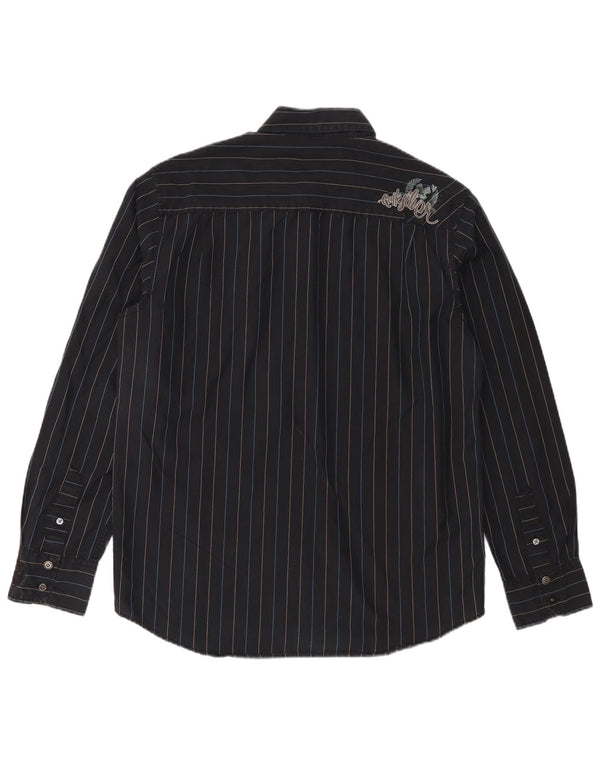 Camicia da uomo Quiksilver Small in cotone a righe blu navy