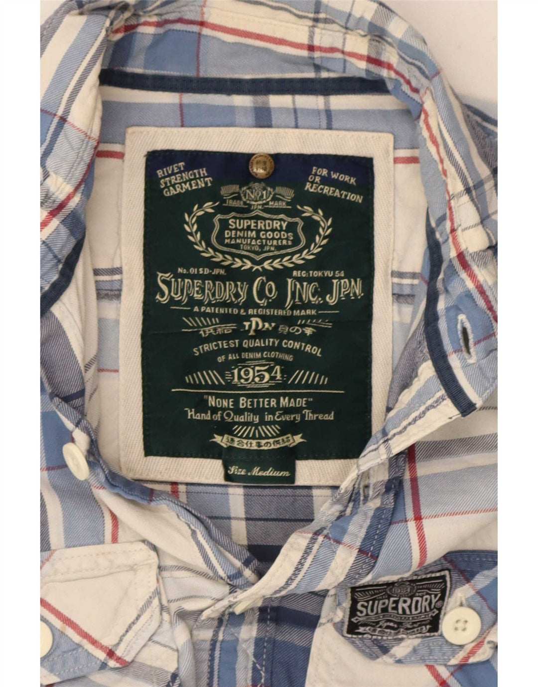 Superdry Flanelskjorte til mænd mellemblå ternet