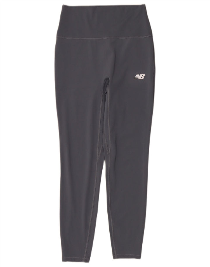 New Balance Womens Leggings UK 14 Medium  Grey Polyester