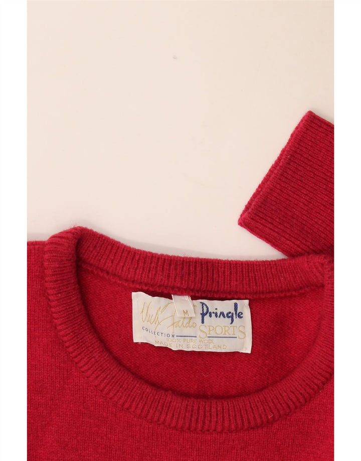 Pringle Mens Nick Faldo Collection Crew Neck Jumper Sweater Medium Red
