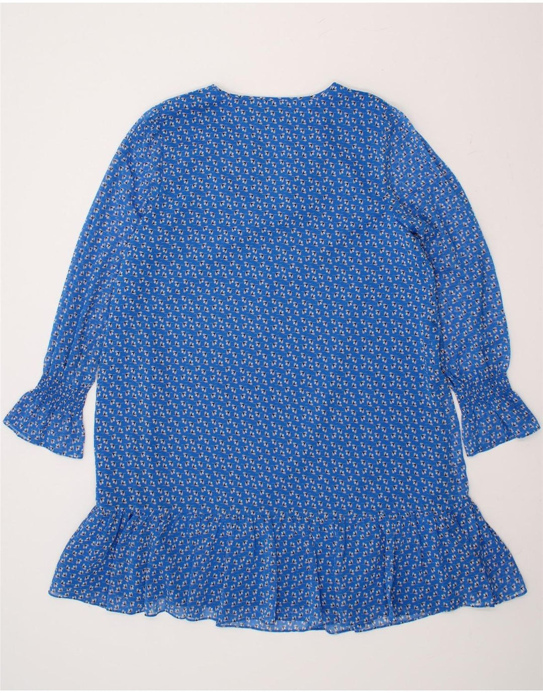 BODEN Womens Abstract Pattern Long Sleeve A-Line Dress UK 18 XL Blue Vintage Boden and Second-Hand Boden from Messina Hembry 