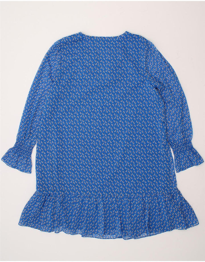 BODEN Womens Abstract Pattern Long Sleeve A-Line Dress UK 18 XL Blue Vintage Boden and Second-Hand Boden from Messina Hembry 