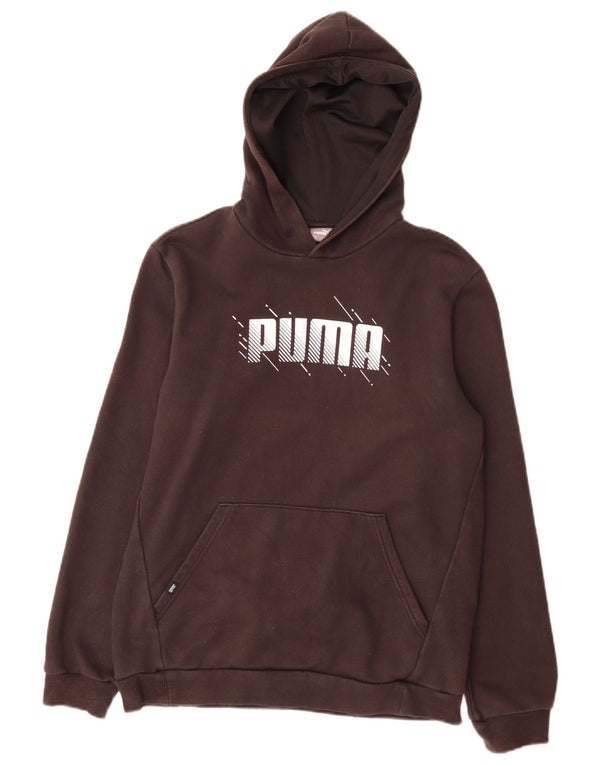 Puma Boys Graphic Hoodie Jumper 15-16 Years Black Cotton