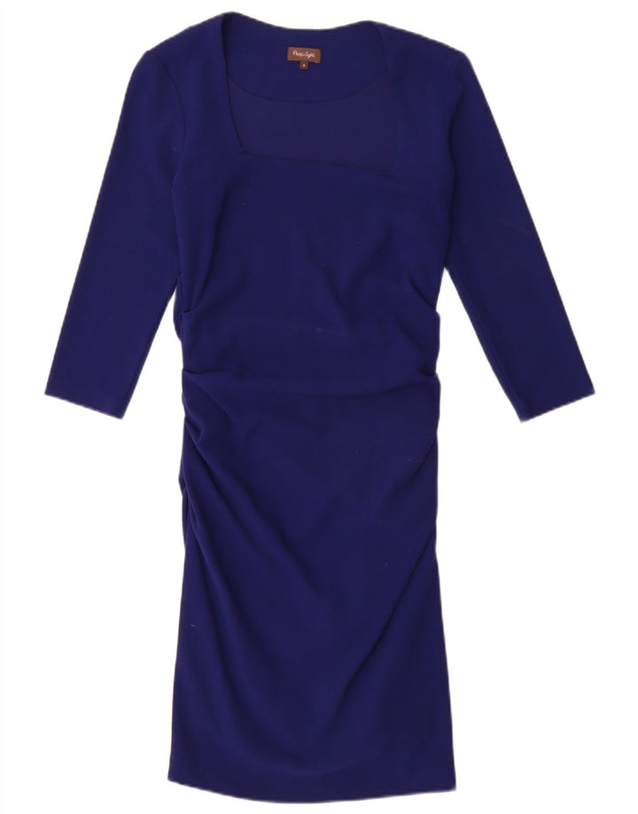 PHASE EIGHT Womens 3/4 Sleeve Bodycon Dress UK 8 Small  Blue Polyester