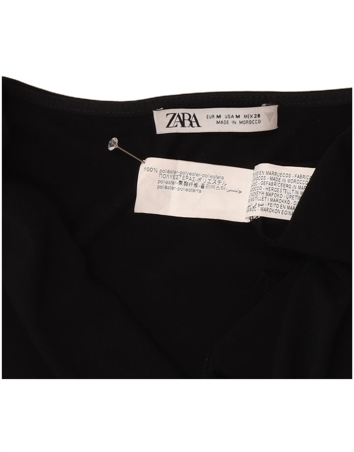 Ärmelloses Blusenoberteil für Damen von Zara, UK 12, Mittelschwarz, Polyester