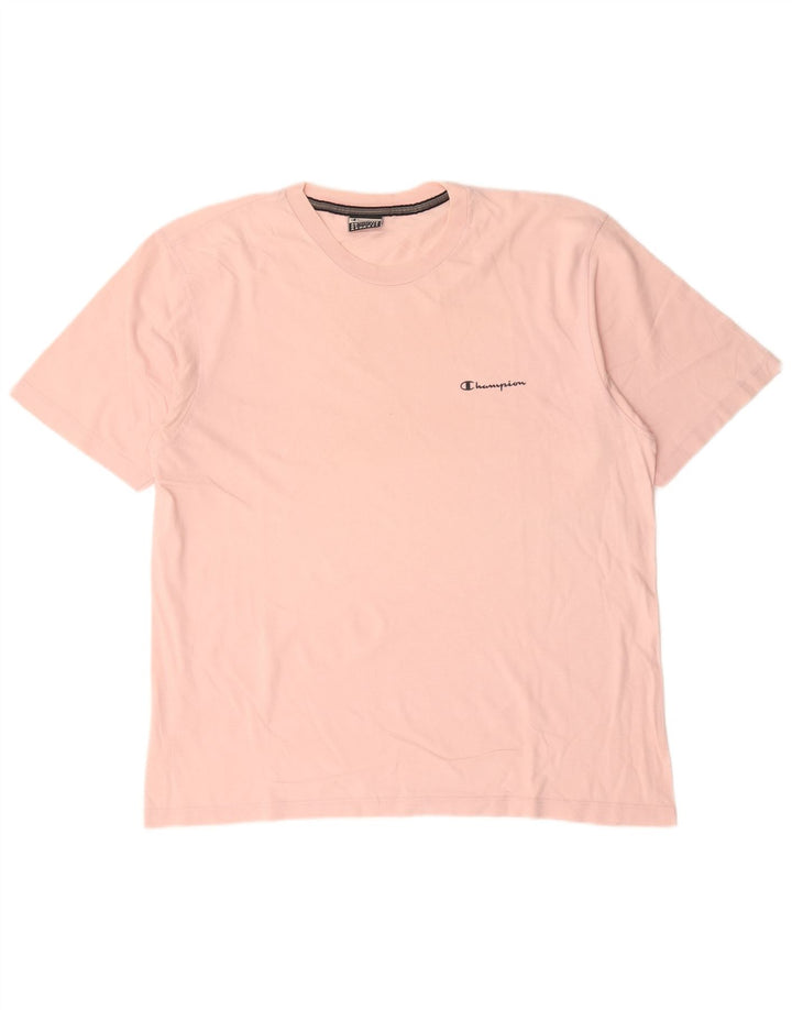 Champion Mens T-Shirt Top XL Pink Cotton