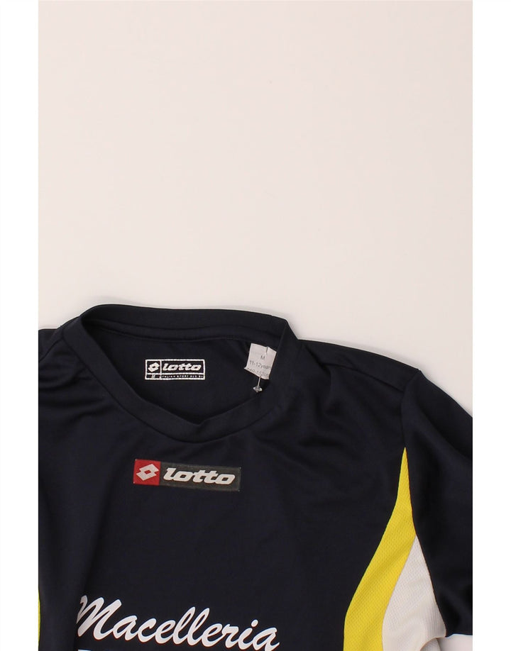 LOTTO Boys Graphic Top Long Sleeve 11-12 Years Medium Navy Blue Vintage Lotto and Second-Hand Lotto from Messina Hembry 