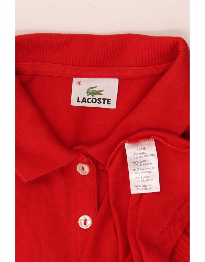 Lacoste női póló 40-es méretű, közepesen piros pamut