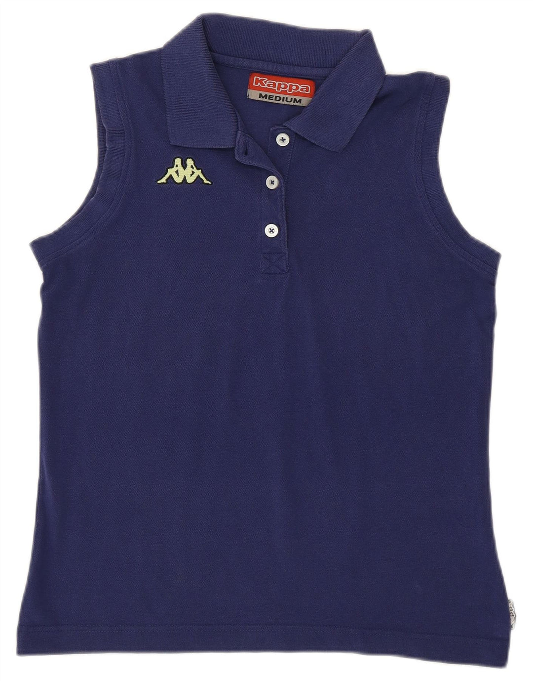 Kappa Womens Sleeveless Polo Shirt UK 12 Medium Navy Blue