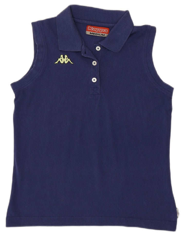 Kappa Womens Sleeveless Polo Shirt UK 12 Medium Navy Blue