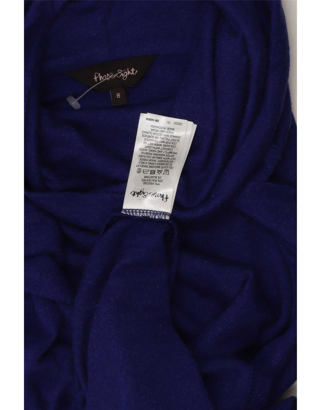 Phase Eight Womens Long Sleeve Tunic Top UK 8 Small Blue Viscose