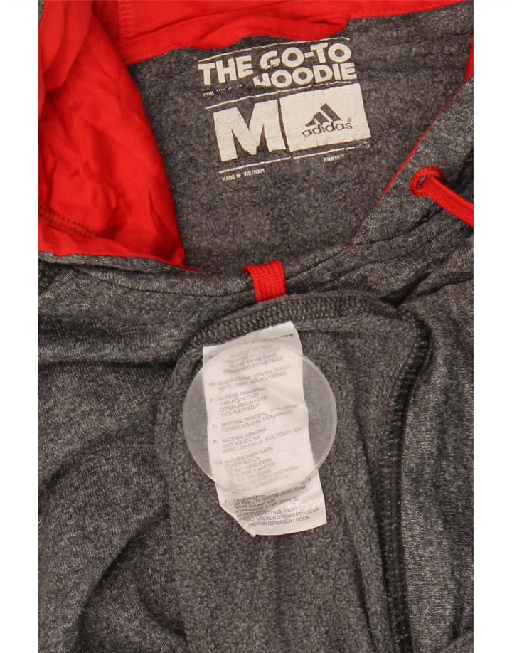 ADIDAS Mens Climawarm Hoodie Jumper Medium Grey Flecked Polyester