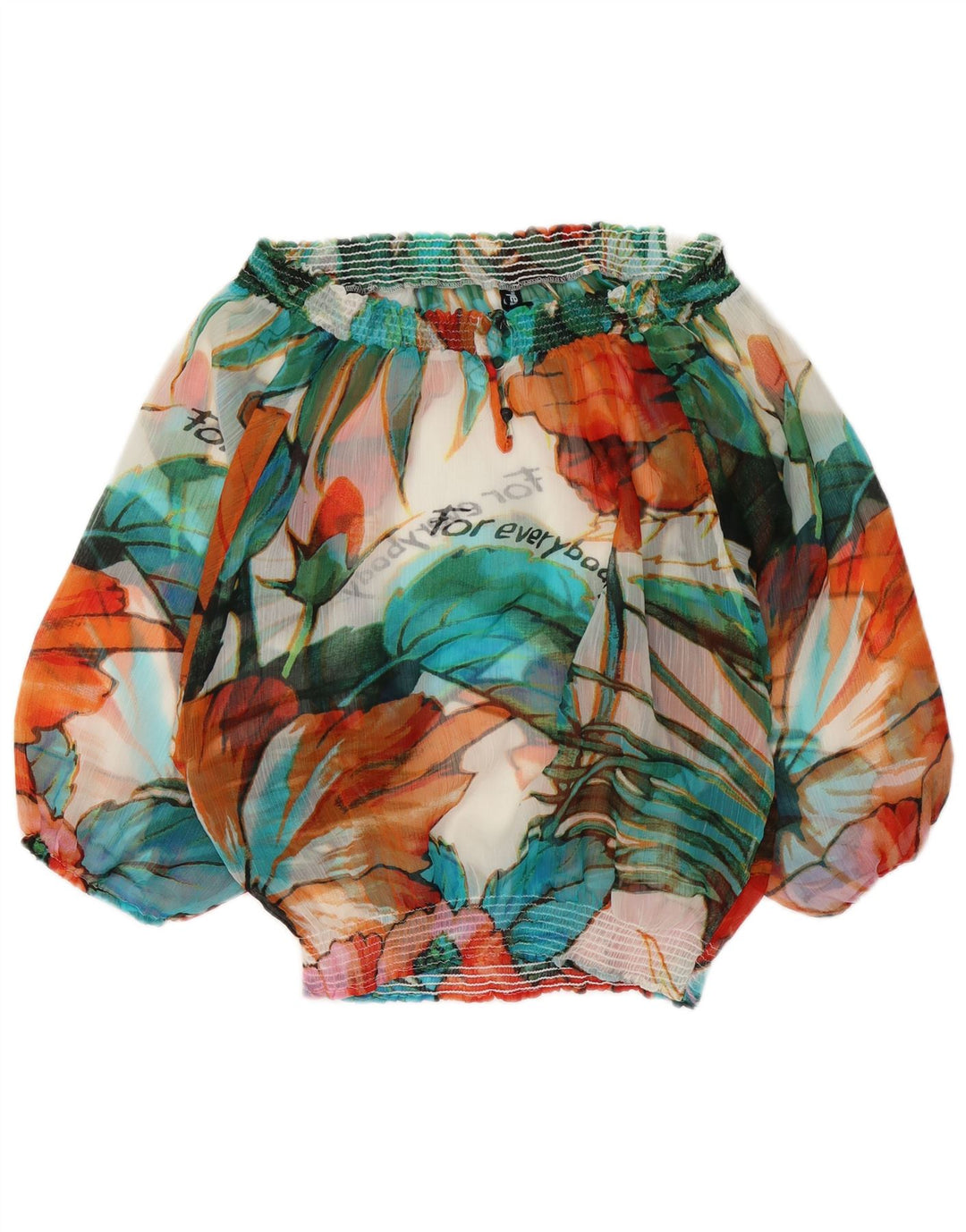 Desigual Haut à manches longues et épaules dénudées pour femme UK 10 Small Multicolore