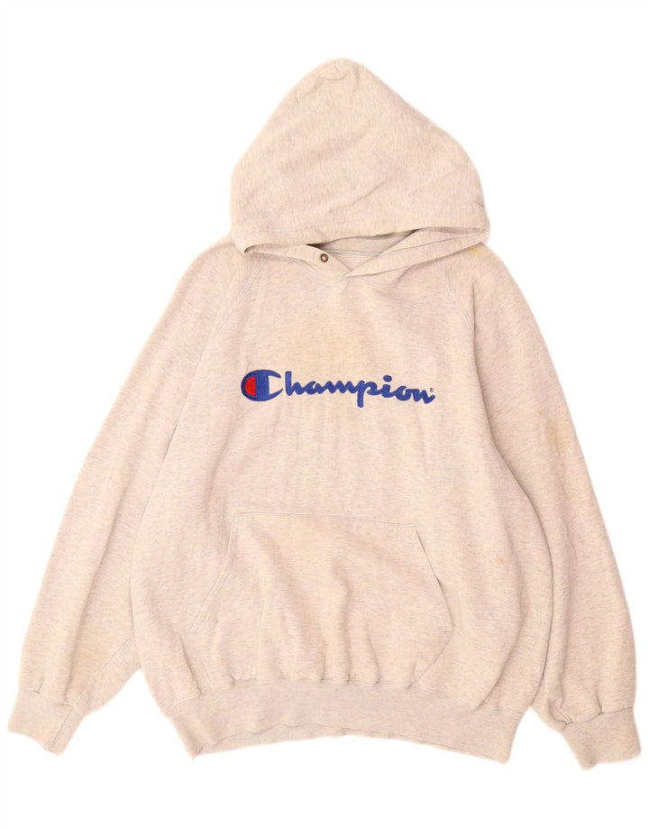 CHAMPION Suéter com capuz gráfico masculino XL algodão cinza