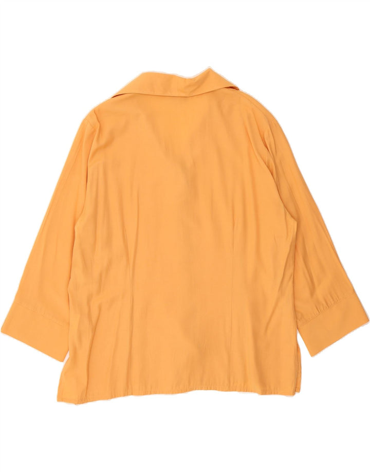 KINGFIELD Womens 3/4 Sleeve Shirt Blouse IT 42 Medium Yellow Viscose Vintage Kingfield and Second-Hand Kingfield from Messina Hembry 