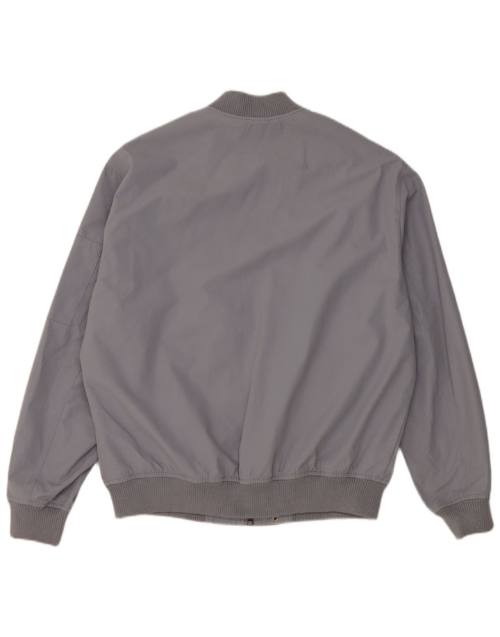 Zara Herre Bomber Jacket UK 38 Medium Grey Polyester