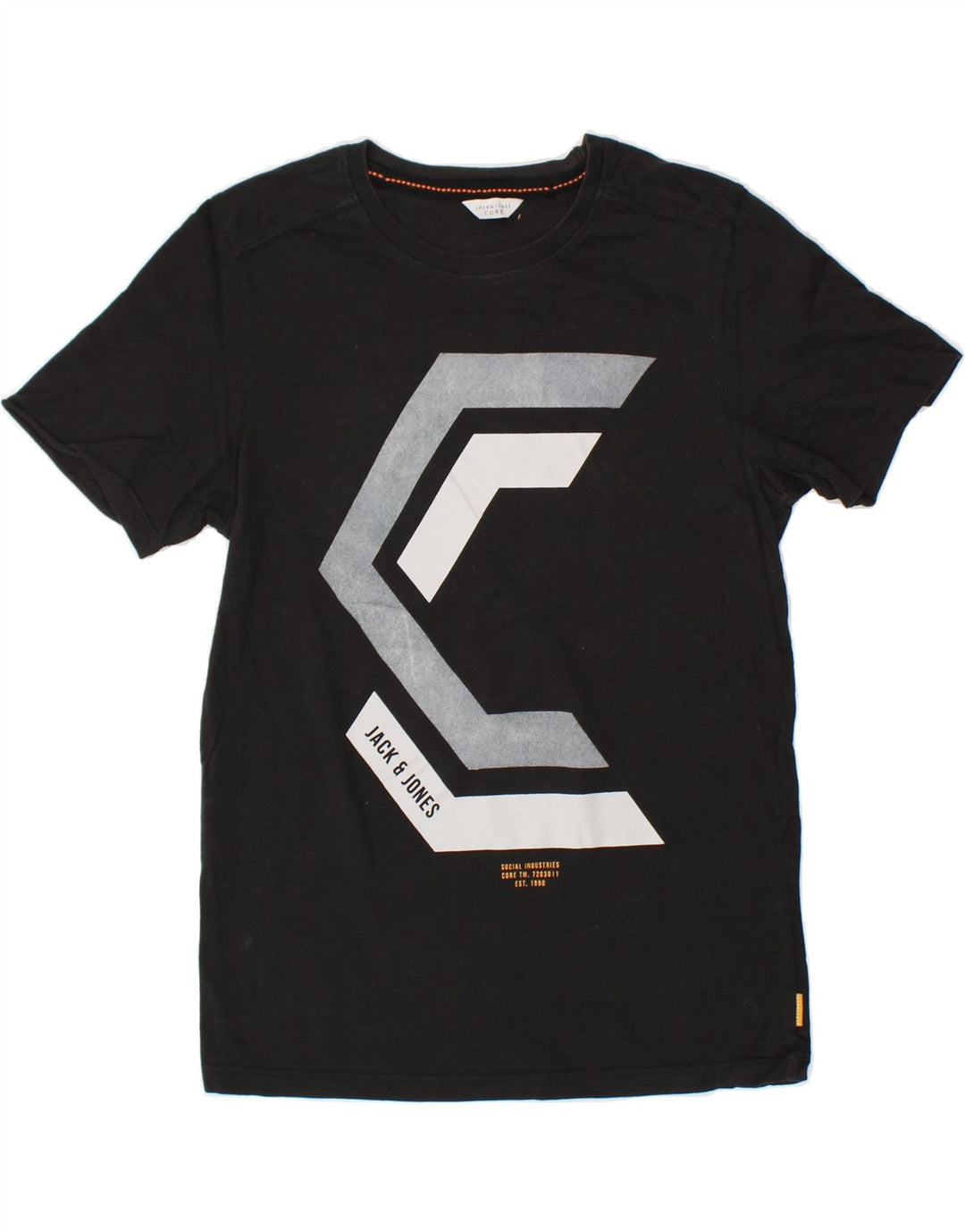 JACK & JONES Mens Graphic T-Shirt Top Small Black Cotton Vintage Jack & Jones and Second-Hand Jack & Jones from Messina Hembry 