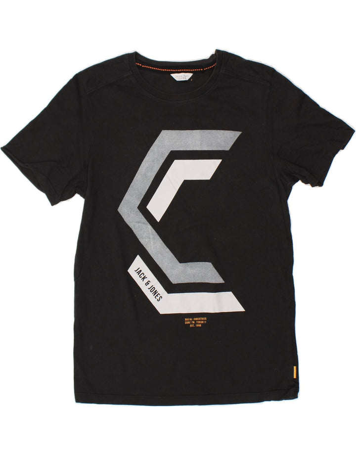 JACK & JONES Mens Graphic T-Shirt Top Small Black Cotton Vintage Jack & Jones and Second-Hand Jack & Jones from Messina Hembry 