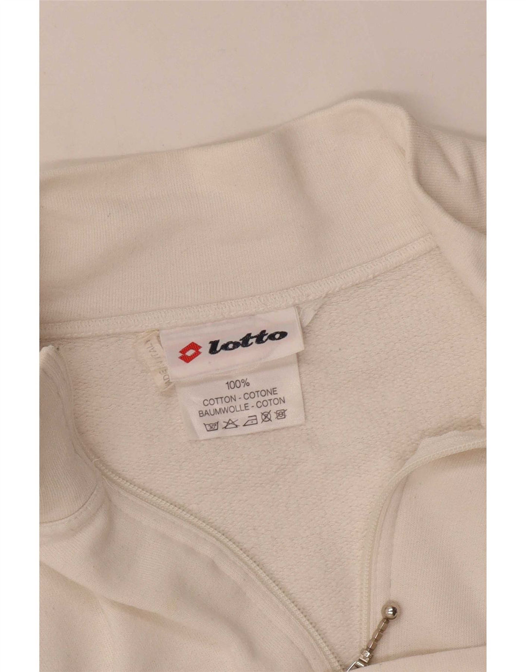 Lotto Mens Tracksuit Top Jacket XL White Geometric Cotton
