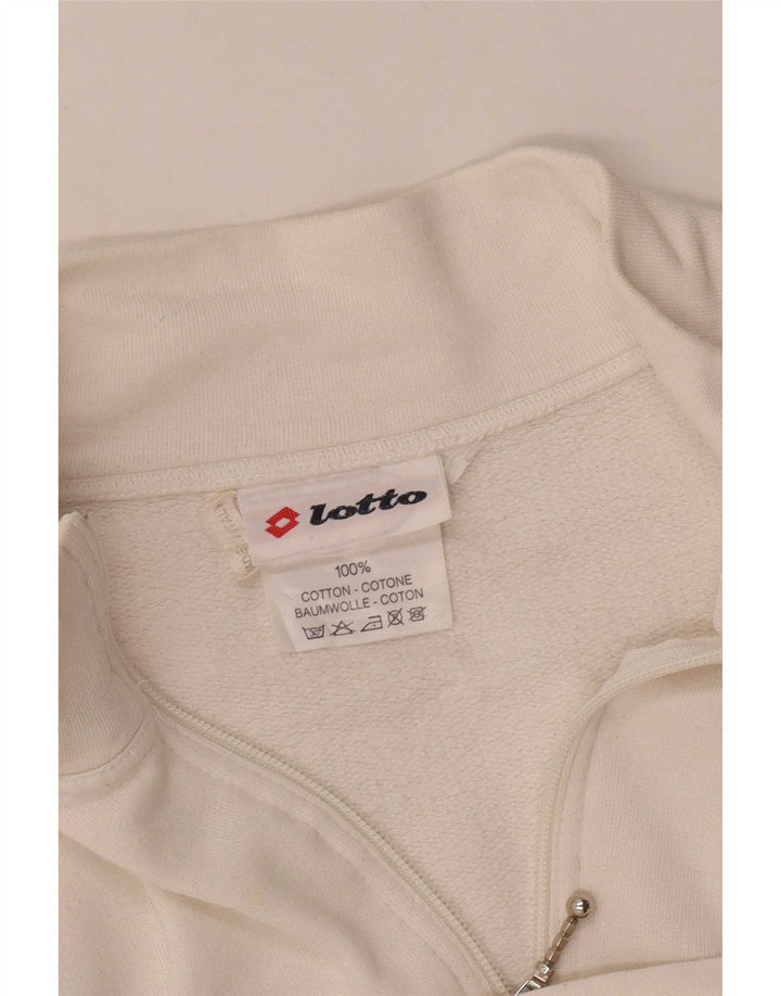 Lotto Mens Tracksuit Top Jacket XL White Geometric Cotton