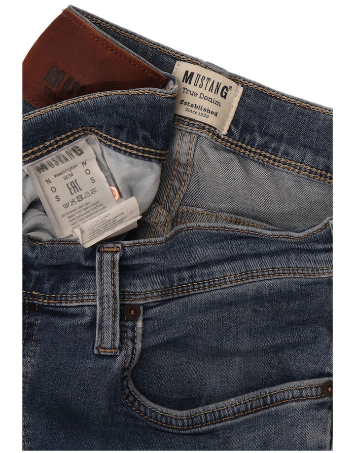 Mustang Mens Washington Slim Jeans W32 L34 Blue Cotton