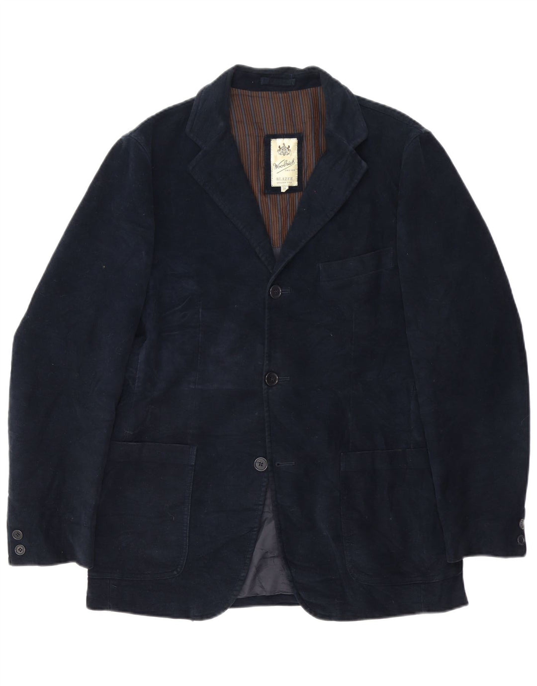 Woolrich Mens 3 Button Blazer Jacket UK 38 Medium Navy Blue Classic