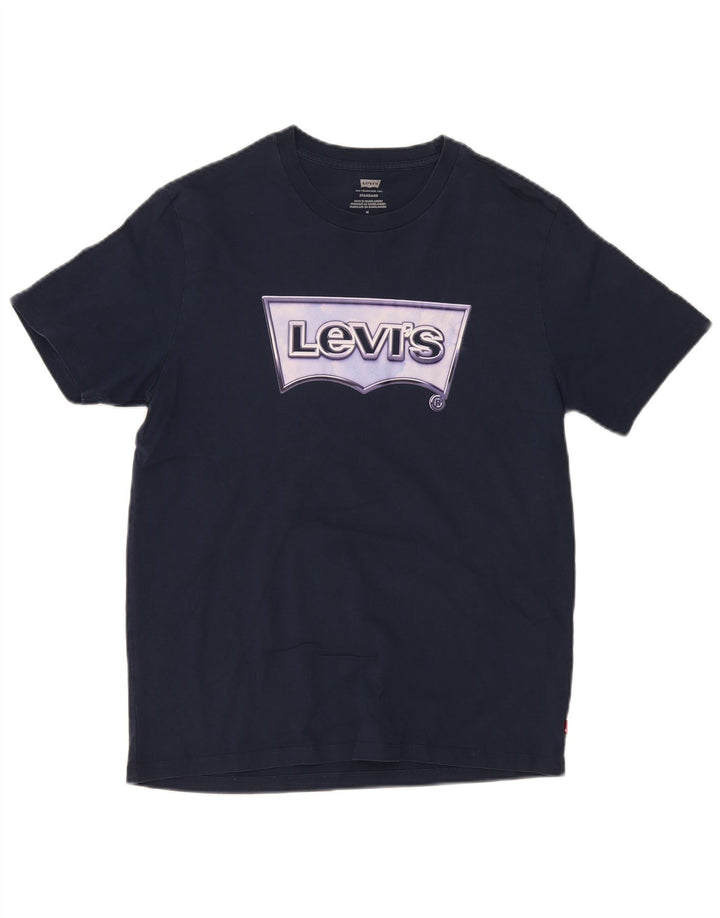 Levi's Mens Standard Fit Graphic T-Shirt Top Medium Navy Blue Cotton
