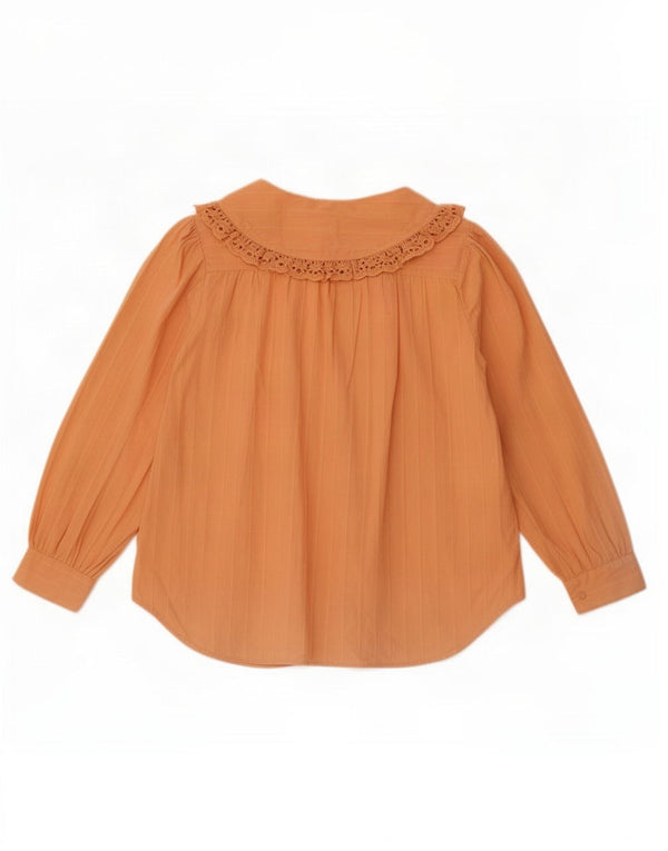 Zara Γυναικείο πουκάμισο Oversized Μπλούζα UK 10 Small πορτοκαλί βαμβακερό