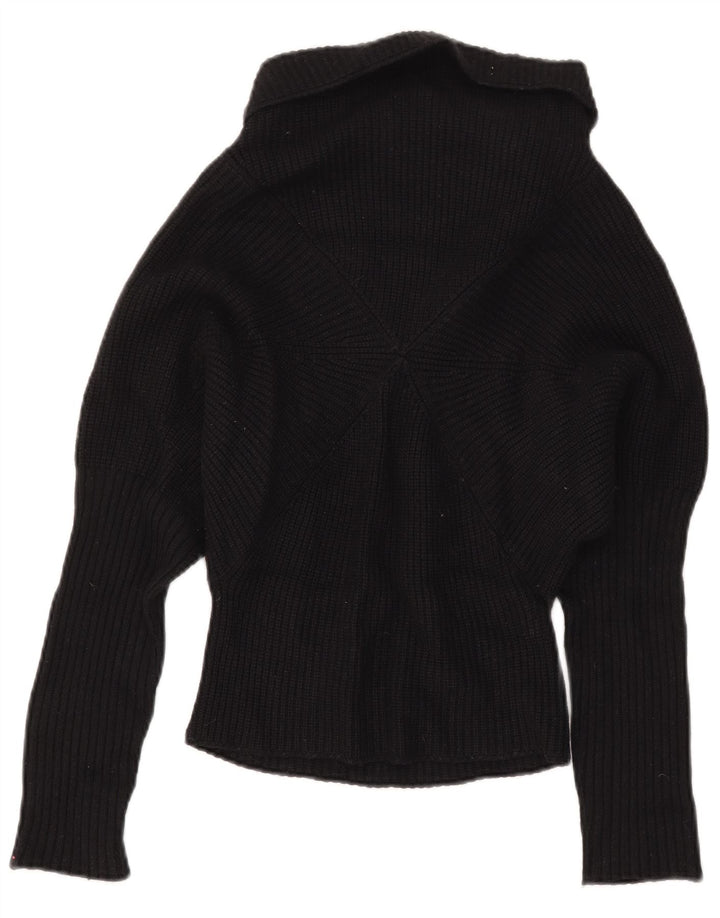 Stefanel Womens Roll Neck Jumper Sweater UK 6 XS Black Wool