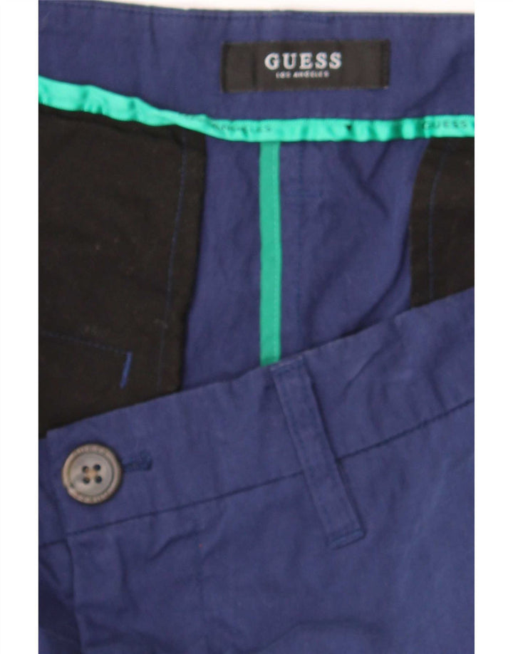 Guess Mens Chino Shorts W32 Medium Blue Cotton