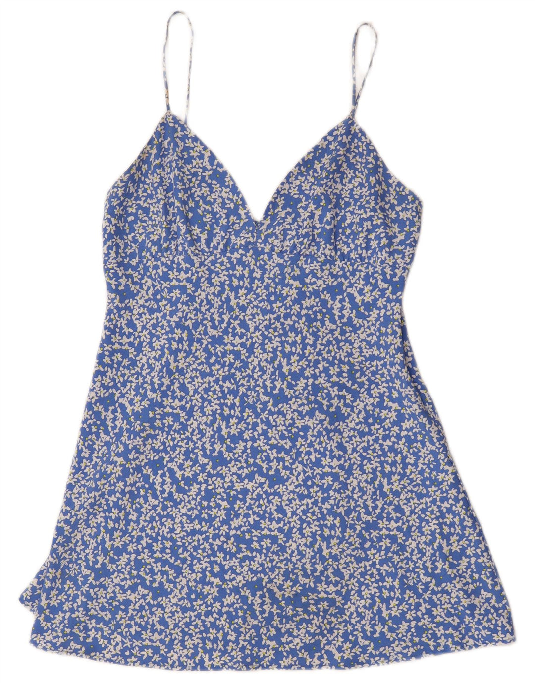 Zara Womens Sundress UK 14 Large Blue Floral Polyester