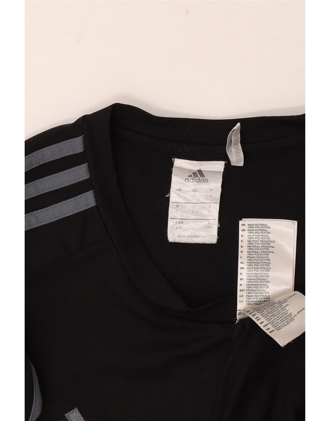 Adidas Mens Climalite T-Shirt Top Large Black Colourblock Polyester