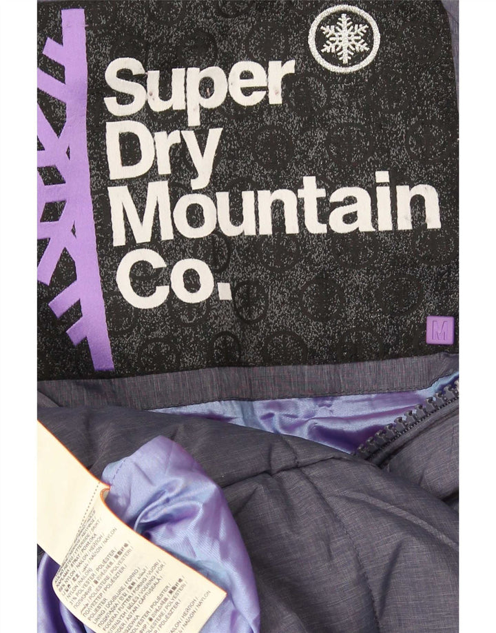 Superdry Polstret hættejakke til kvinder UK 14 Medium Blue Nylon