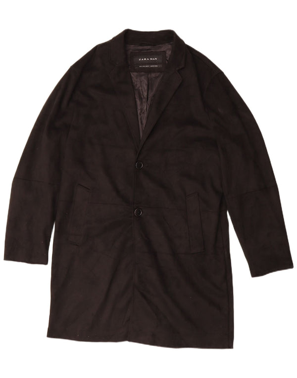 Zara Abrigo holgado para hombre UK 38 Mediano Poliéster negro