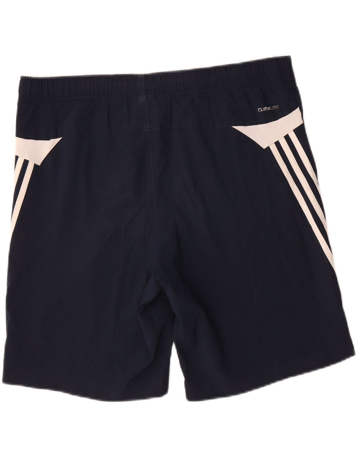 ADIDAS Mens Climalite Sport Shorts Small  Navy Blue Colourblock Polyester