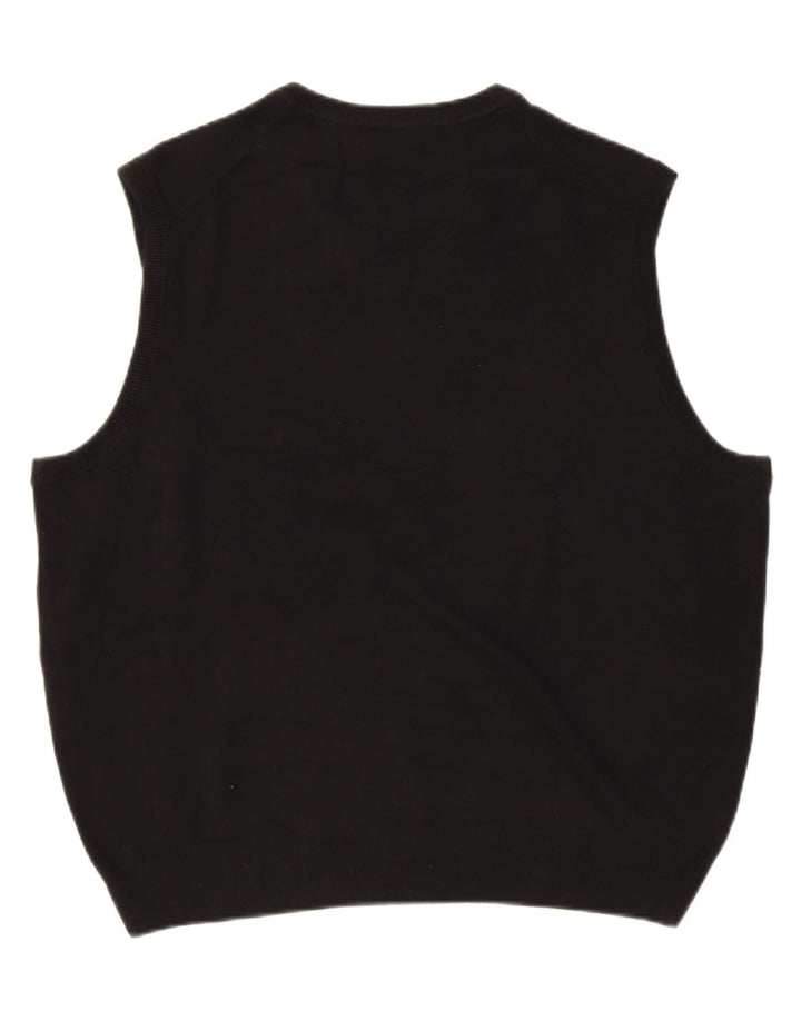 Dockers Mens Vest Tank Top 2XL Black Argyle/Diamond Acrylic