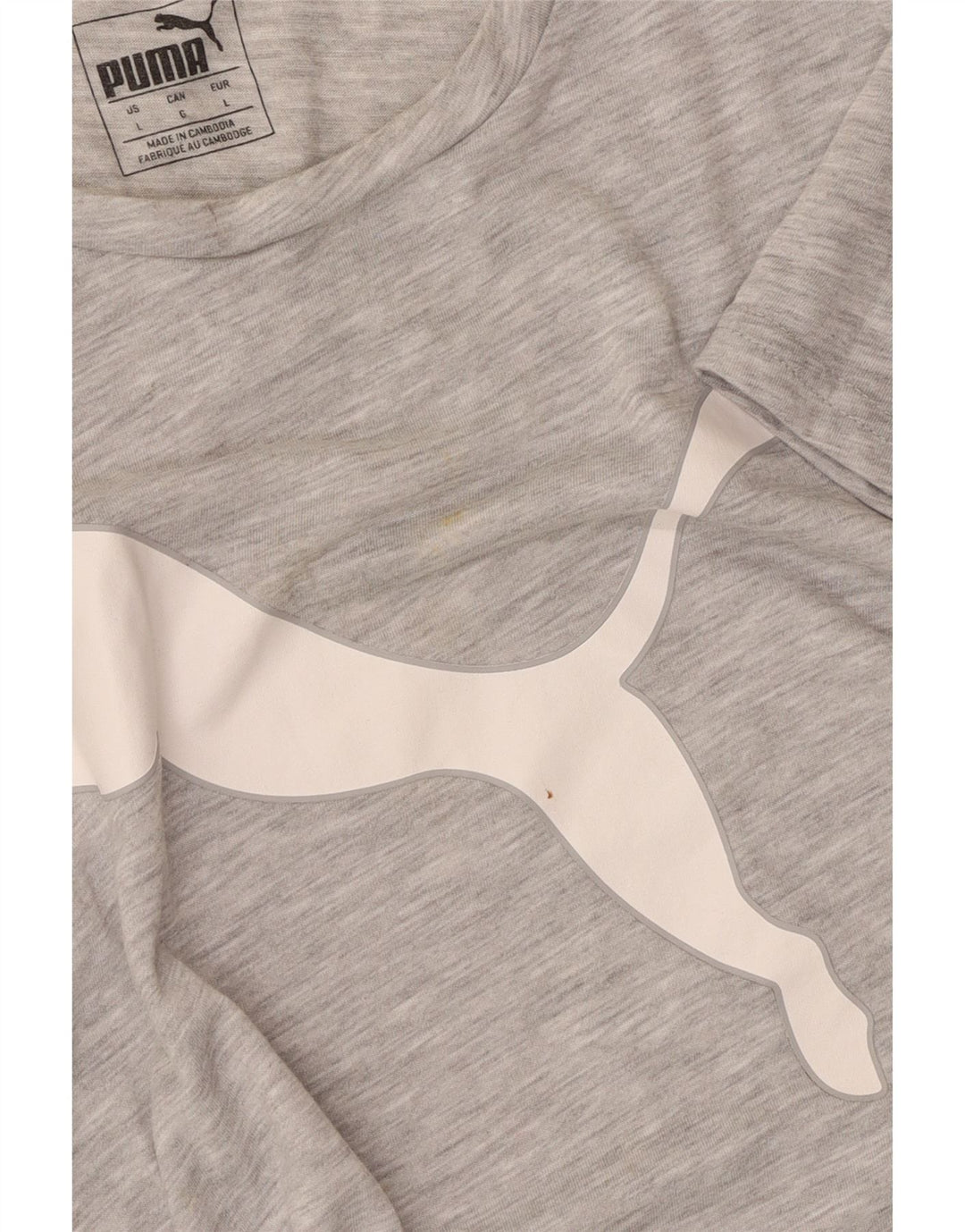 Puma Womens Graphic T-Shirt Top UK 14 Large Grey Flecked Polyester