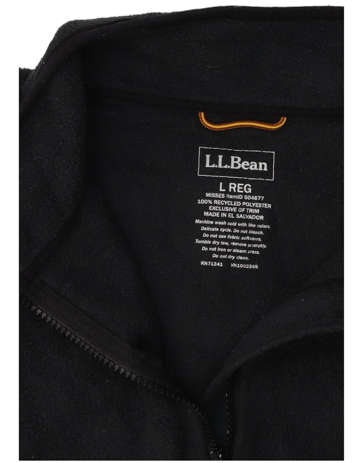 Damska kurtka polarowa L.L.BEAN UK 16, duża, czarna, poliester