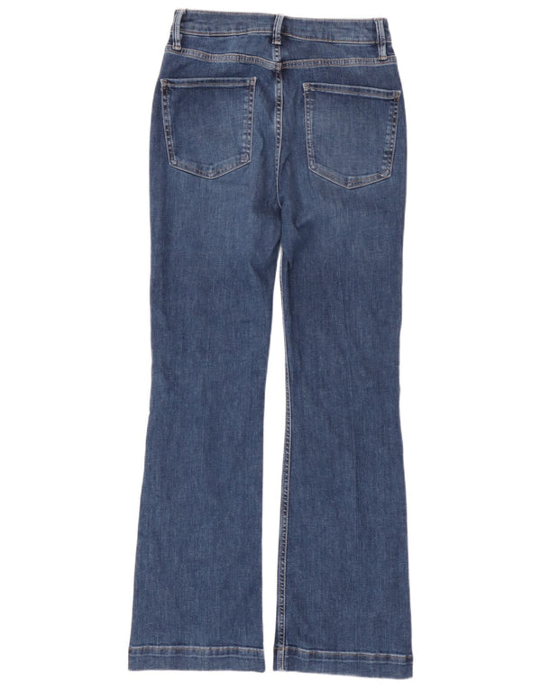 Marks & Spencer Womens Flared Jeans UK 10 Small W28 L31 Blue Cotton