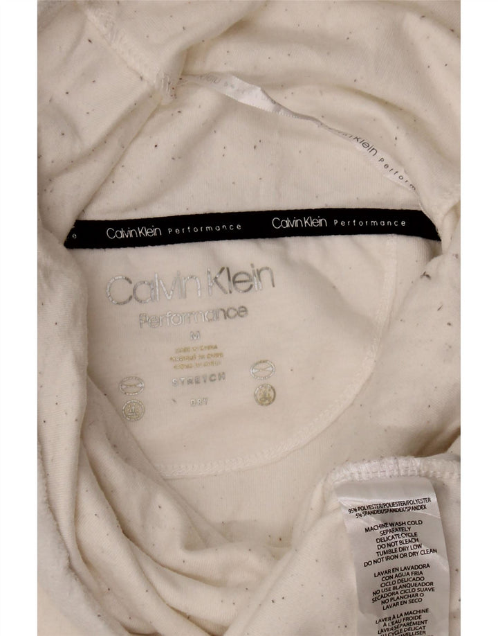 Calvin Klein Womens Roll Neck Sweatshirt Jumper UK 14 Medium White