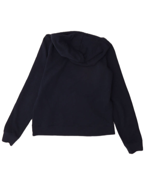 Hollister Womens Graphic Hoodie Pullover UK 10 Small Marineblau Baumwolle