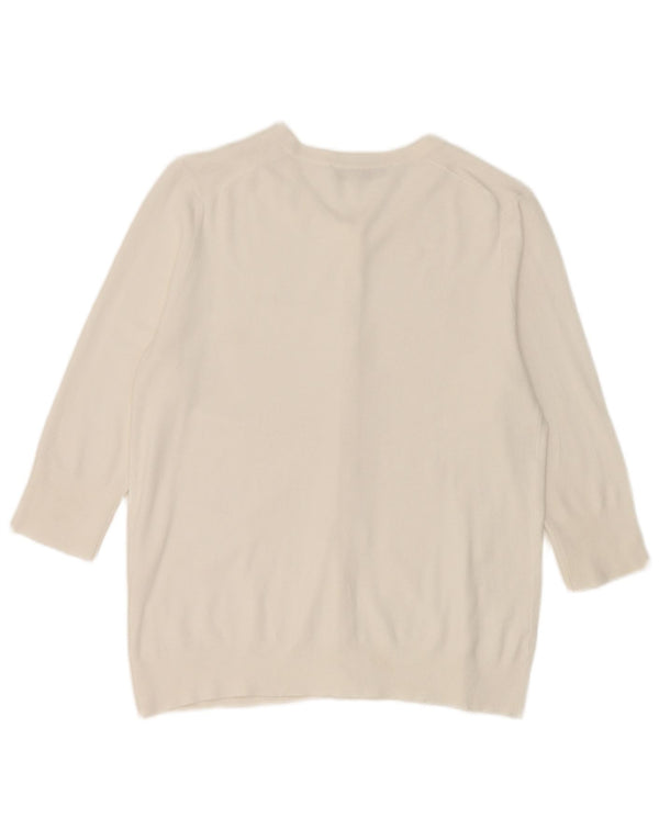 Maglione cardigan con maniche a 3/4 da donna Zara UK 18 XL Bianco