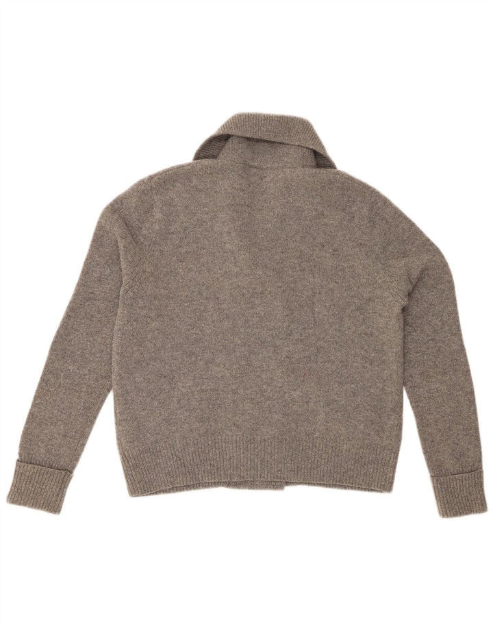 JACK WILLS Maglione cardigan oversize da donna UK 10 piccolo grigio