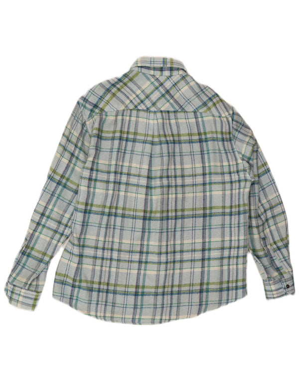 Cămașă de flanel Lumberjack Vintage pentru bărbați, carouri albastre medii