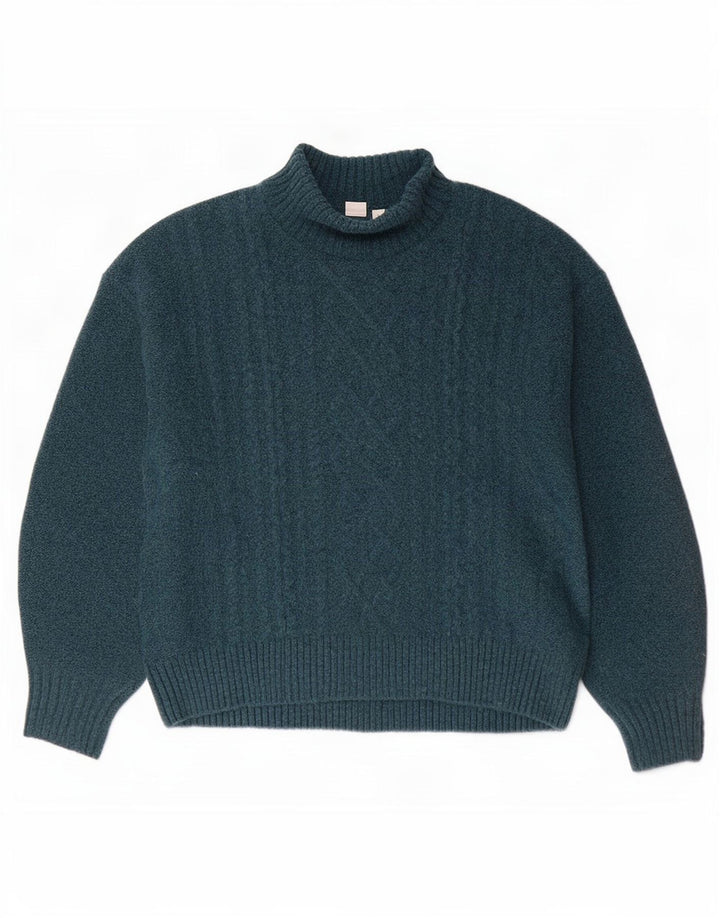 Gap Womens Oversized Roll Neck Jumper Sweater UK 16 Large Green Acrylic