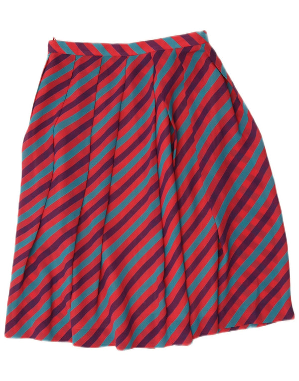 Vintage Womens Flared Skirt IT 46 Large W28 Multicoloured Striped Polyester