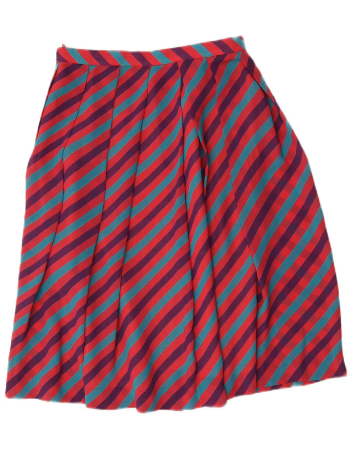 Vintage Kvinders Flared Skirt IT 46 Large W28 Flerfarvet Stribet Polyester